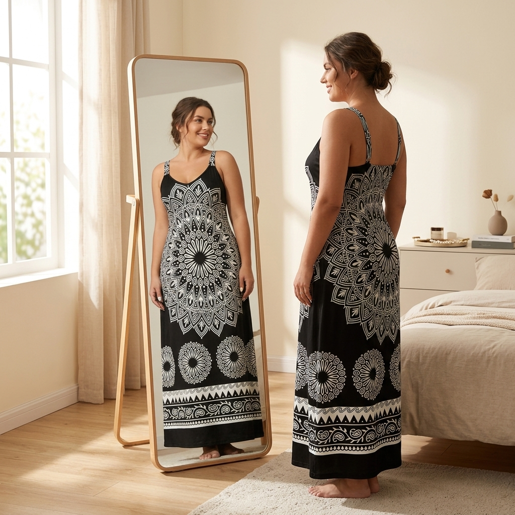 Mandara™ – Bohemian Mandala Maxi Dress