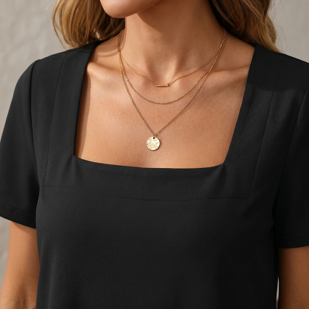 Soliva™ - Soft Square-Neck Pocket Dress