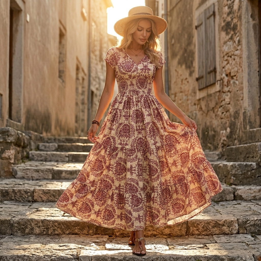 Florenza™ – Smocked Floral Maxi Dress
