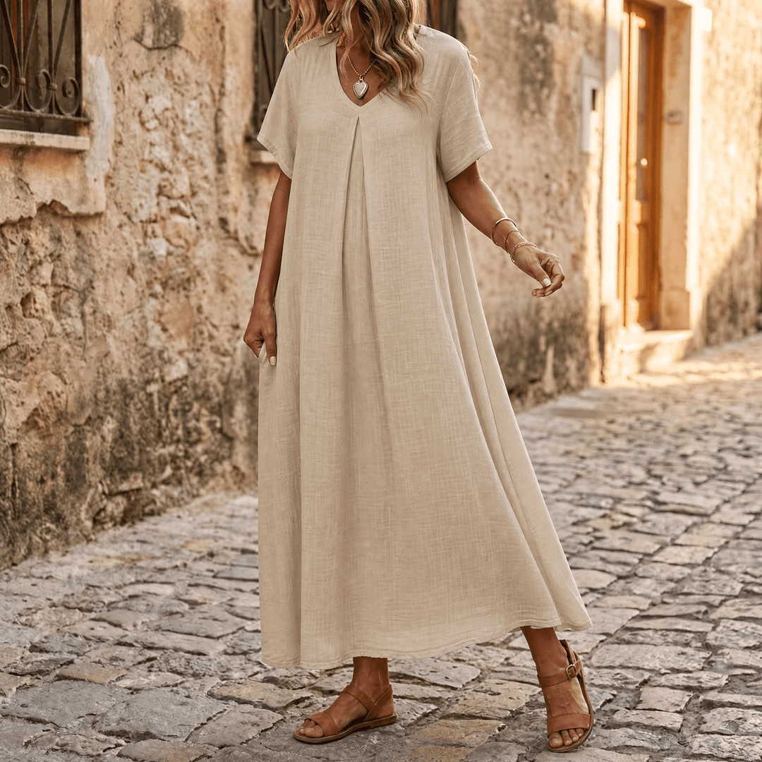 Lunessa™ – Breezy Cotton Linen Summer Dress