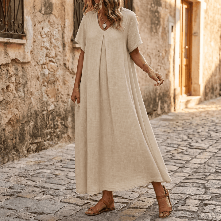 Lunessa™ – Breezy Cotton Linen Summer Dress