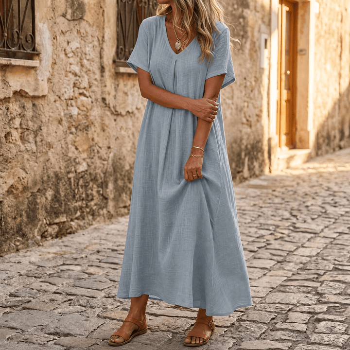 Lunessa™ – Breezy Cotton Linen Summer Dress