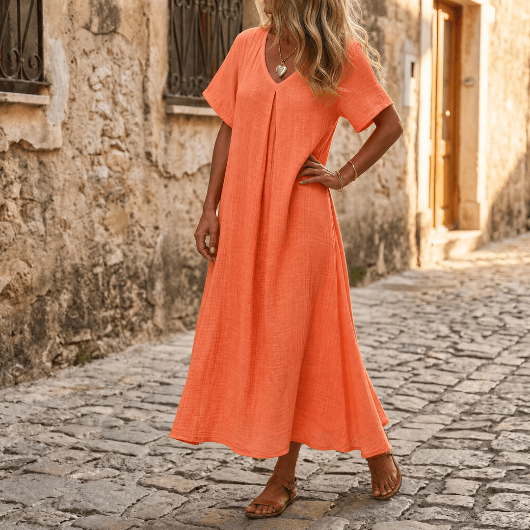 Lunessa™ – Breezy Cotton Linen Summer Dress