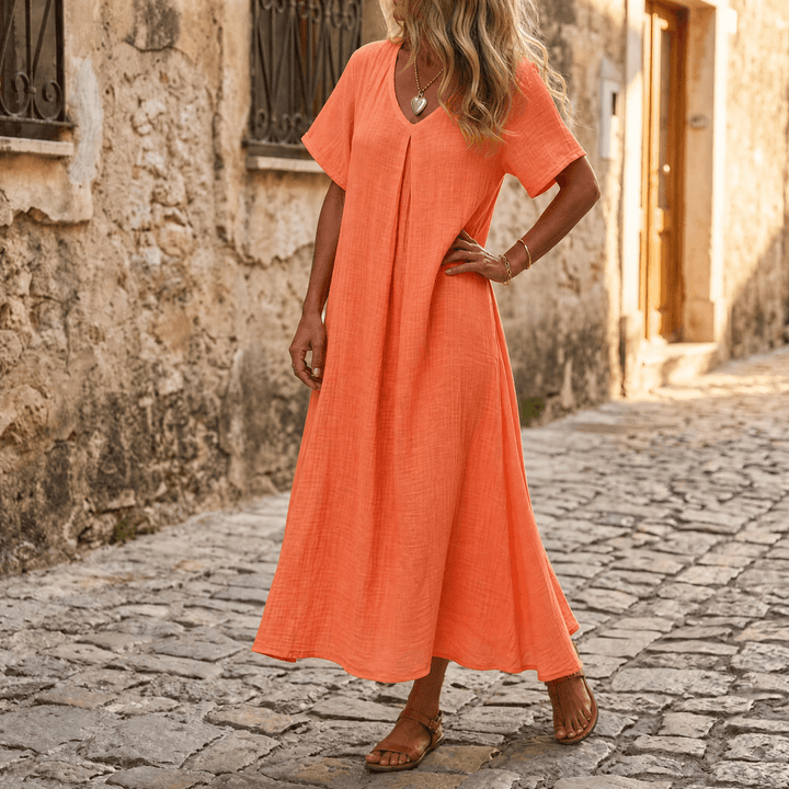 Lunessa™ – Breezy Cotton Linen Summer Dress