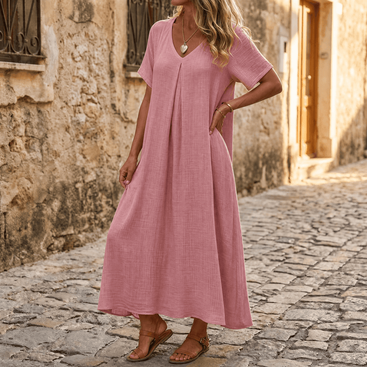 Lunessa™ – Breezy Cotton Linen Summer Dress