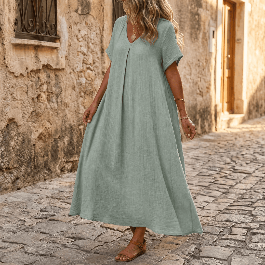Lunessa™ – Breezy Cotton Linen Summer Dress