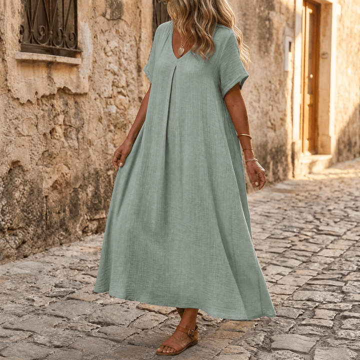 Lunessa™ – Breezy Cotton Linen Summer Dress