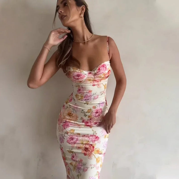 Leontine | Floral Lace Maxi Wedding Guest Dress