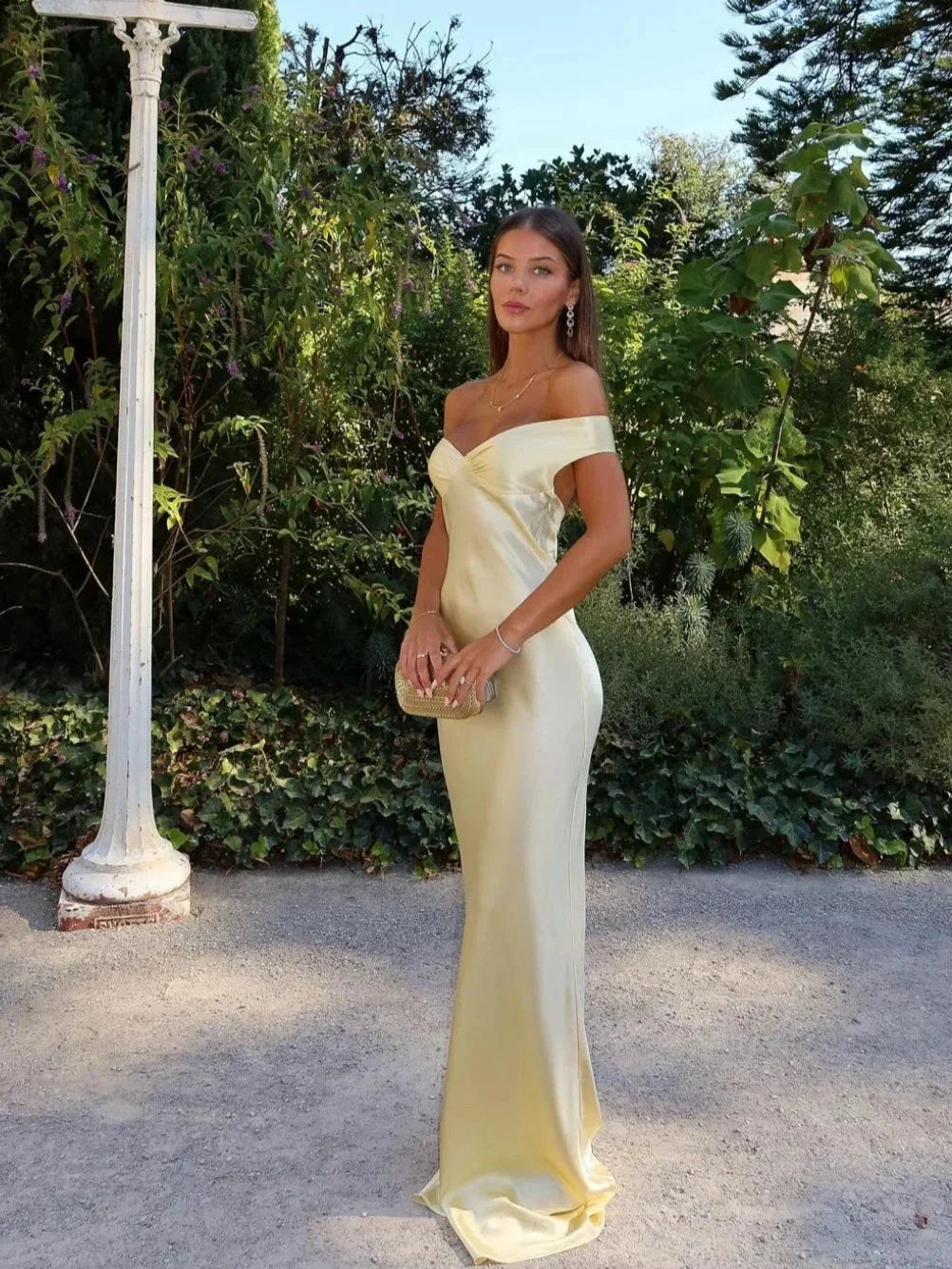 Daphne | Off-Shoulder Yellow Wedding Guest Dress