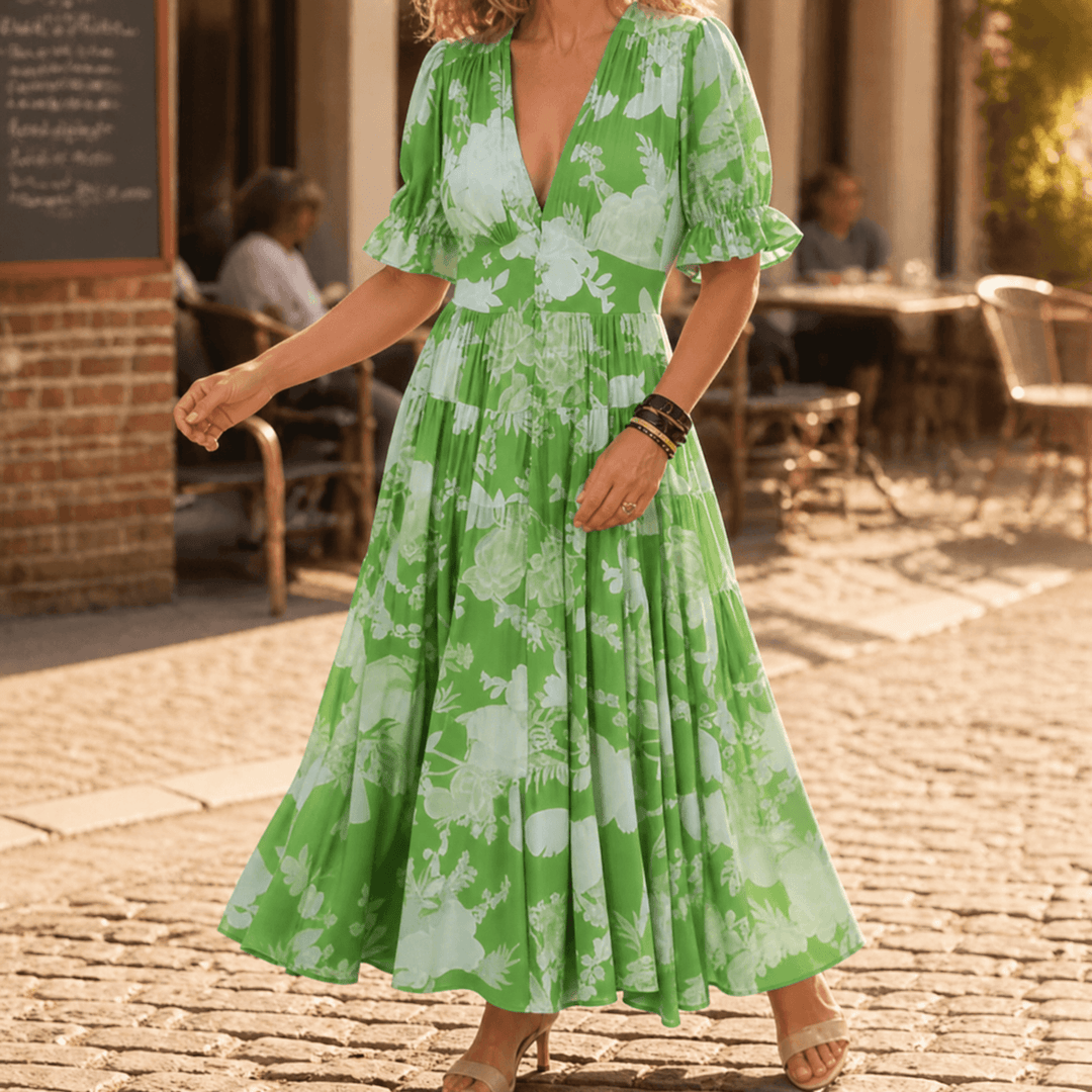 Minelda™ – Flowing Floral Maxi Dress