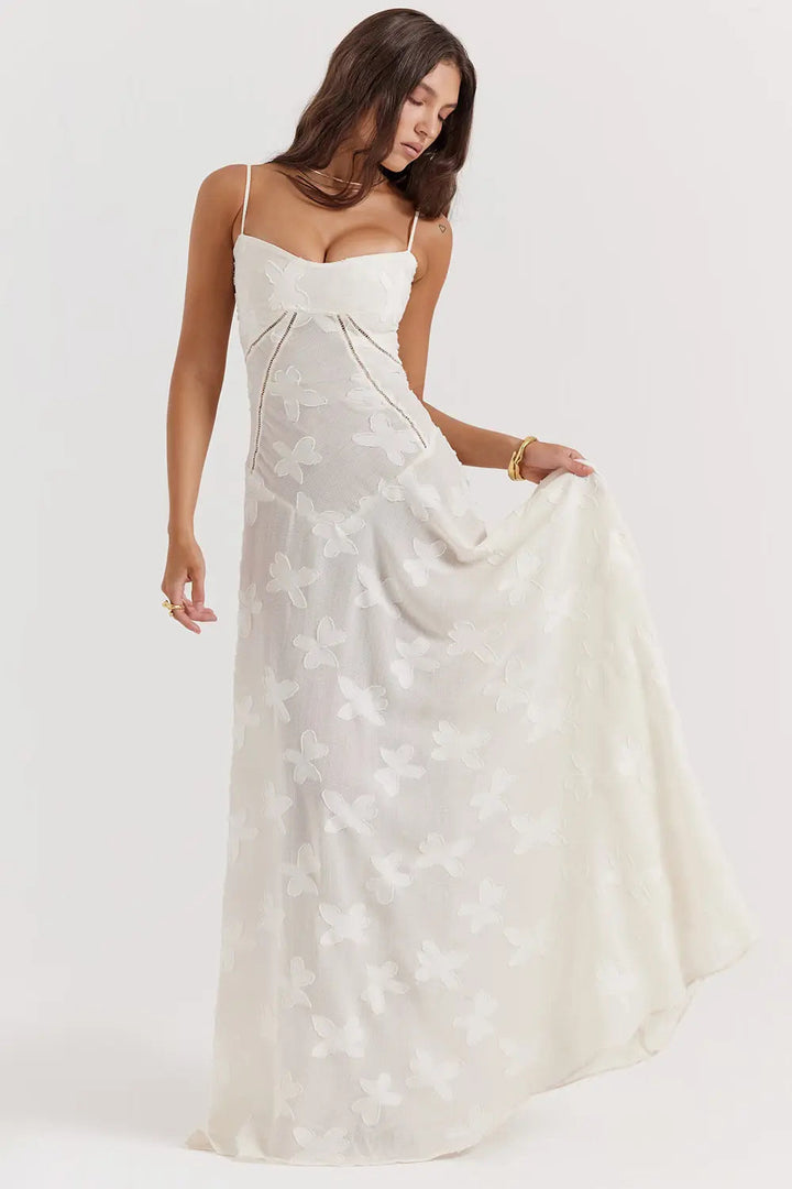 Gretchen | Open-Back Maxi Wedding Guest Dress