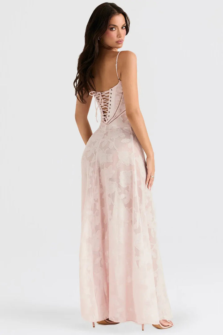 Gretchen | Open-Back Maxi Wedding Guest Dress