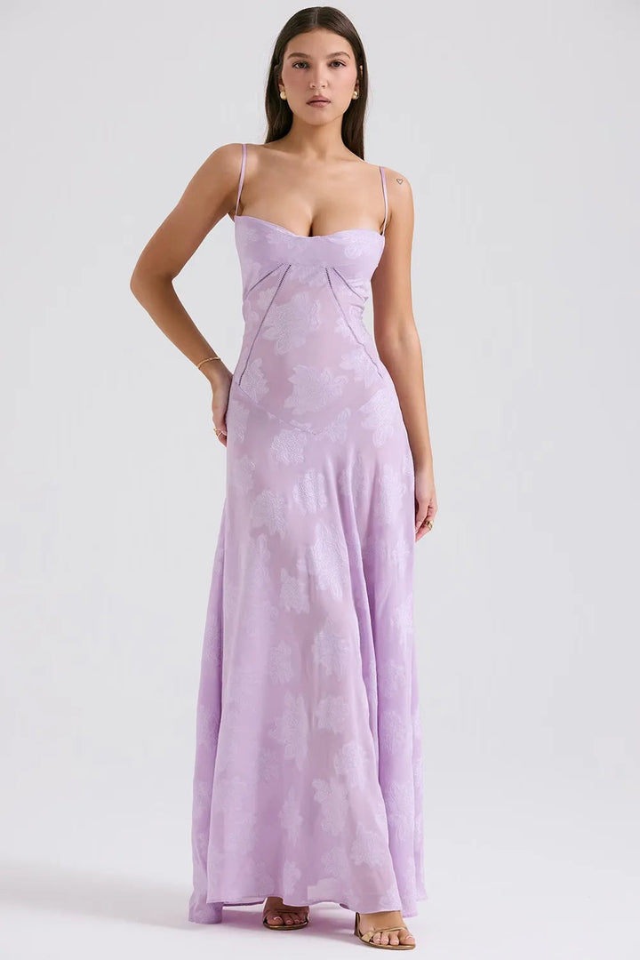 Gretchen | Open-Back Maxi Wedding Guest Dress