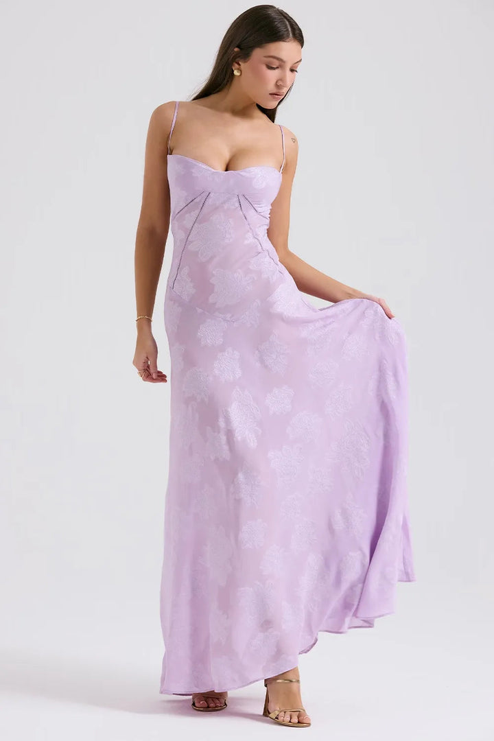Gretchen | Open-Back Maxi Wedding Guest Dress