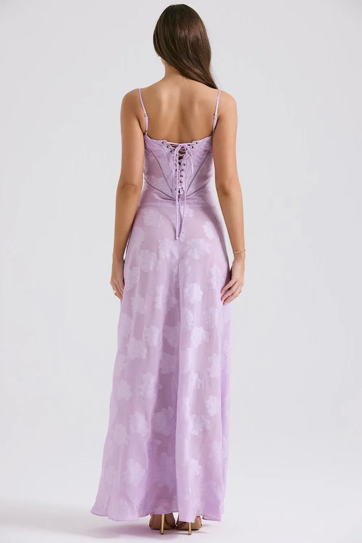 Gretchen | Open-Back Maxi Wedding Guest Dress