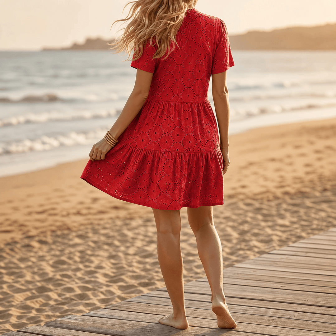 Solenne™ – Cotton Eyelet Summer Dress