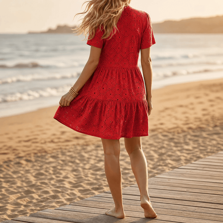 Solenne™ – Cotton Eyelet Summer Dress