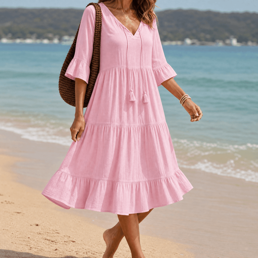 Solera™ – Breezy V-Neck Cotton Dress