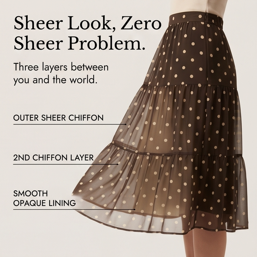 Soliana™ – Sheer Tiered Polka Dot Dress