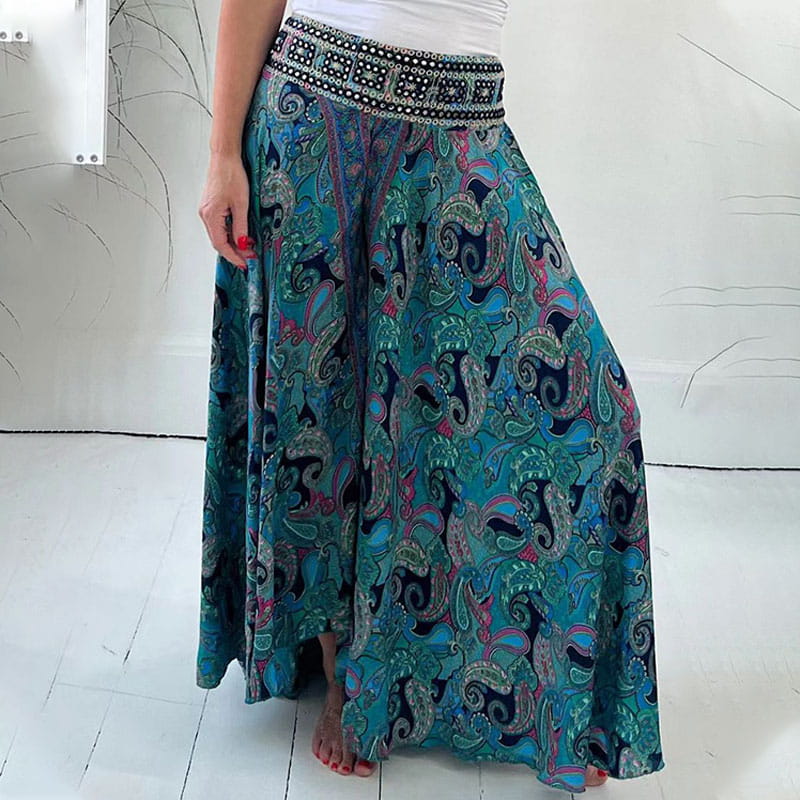 Reagan | Linen Boho Wide-Leg Pants