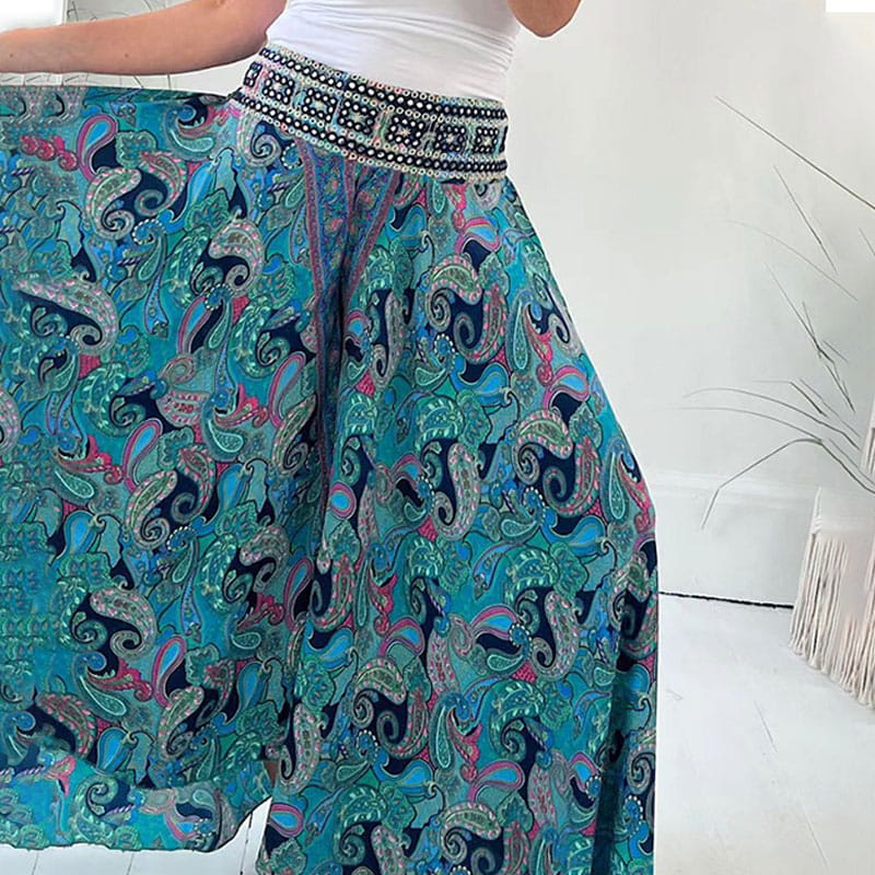 Reagan | Linen Boho Wide-Leg Pants