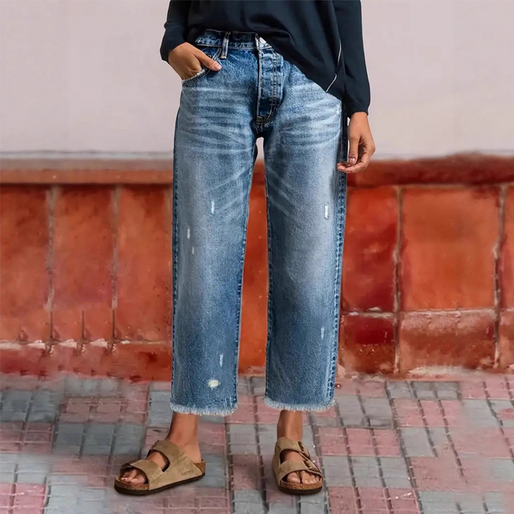 Aberjean - Cropped Casual Denim