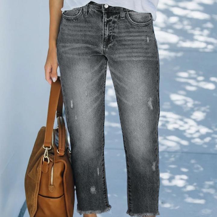 Aberjean - Cropped Casual Denim