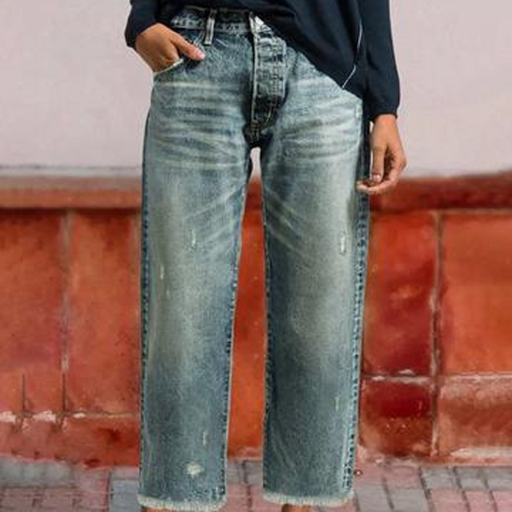 Aberjean - Cropped Casual Denim
