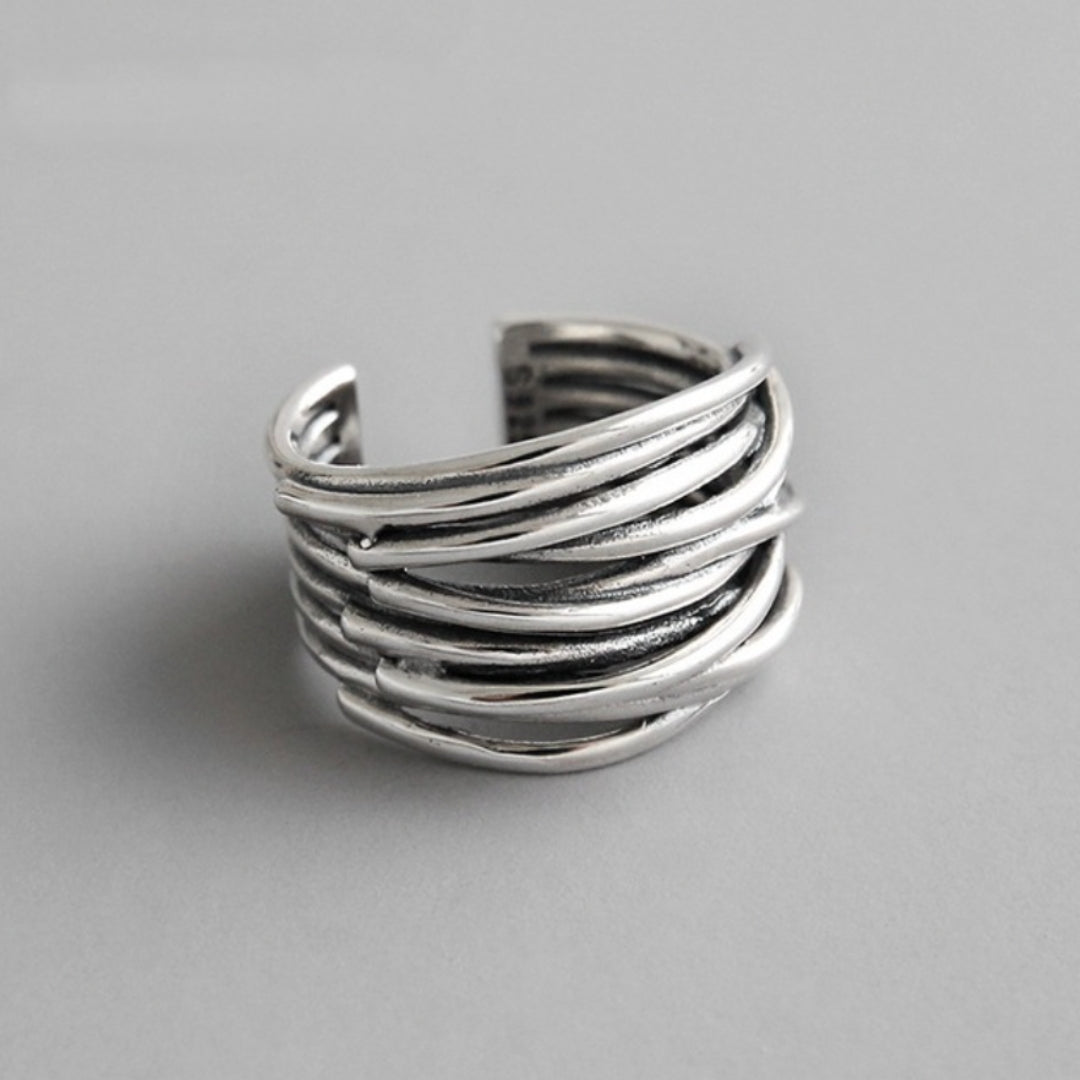 Sylvian™ | Sterling Silver Adjustable Layered Ring