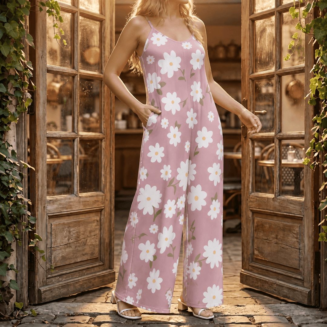 Sunara™ – Floral Wide-Leg Jumpsuit for Curves