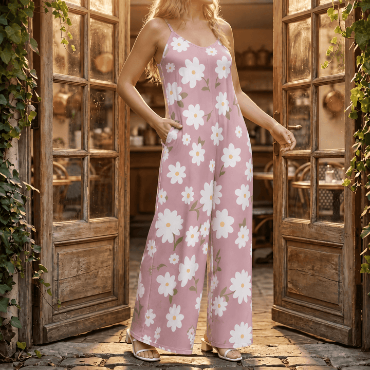 Sunara™ – Floral Wide-Leg Jumpsuit for Curves