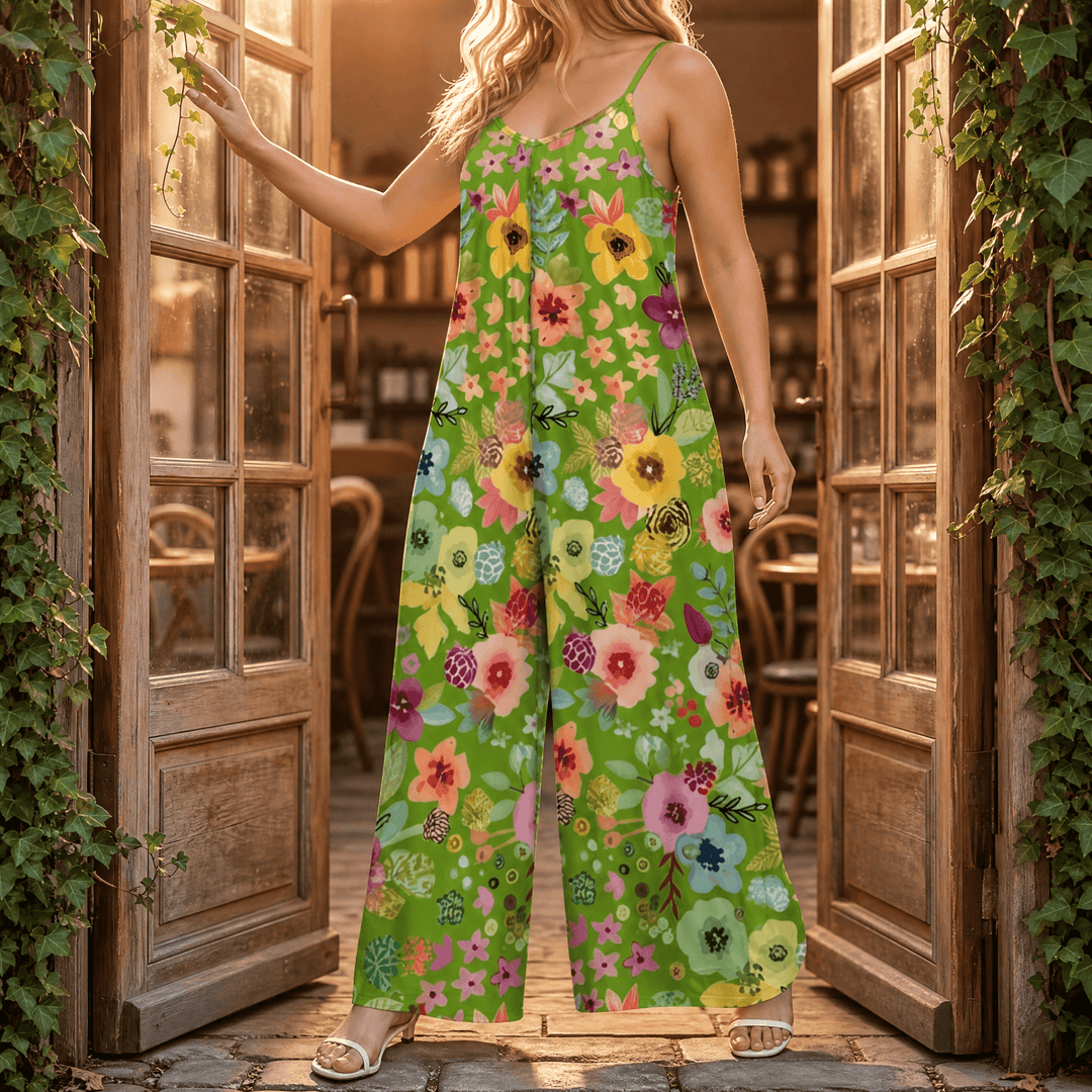 Sunara™ – Floral Wide-Leg Jumpsuit for Curves