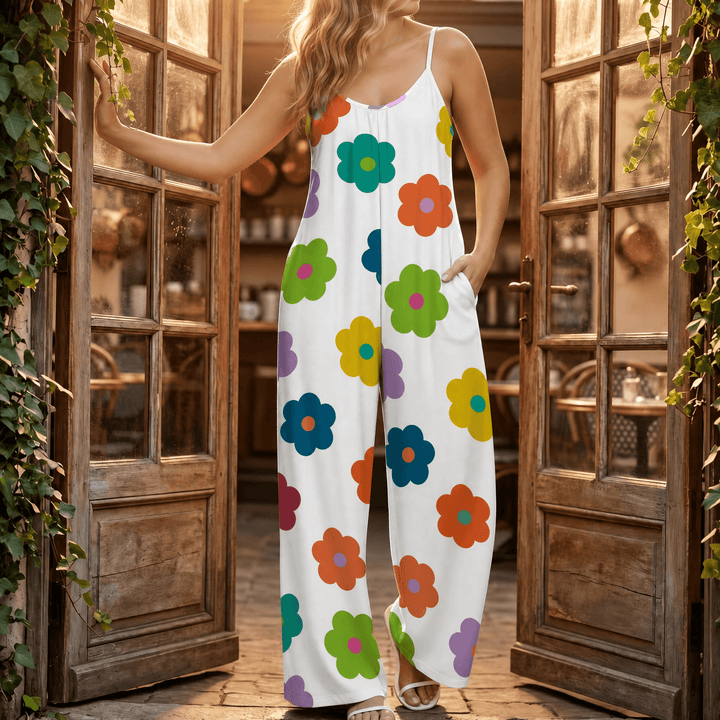 Sunara™ – Floral Wide-Leg Jumpsuit for Curves