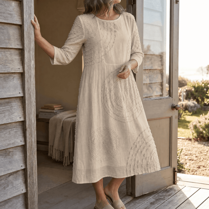 Tessara™ – Embossed Texture Midi Dress