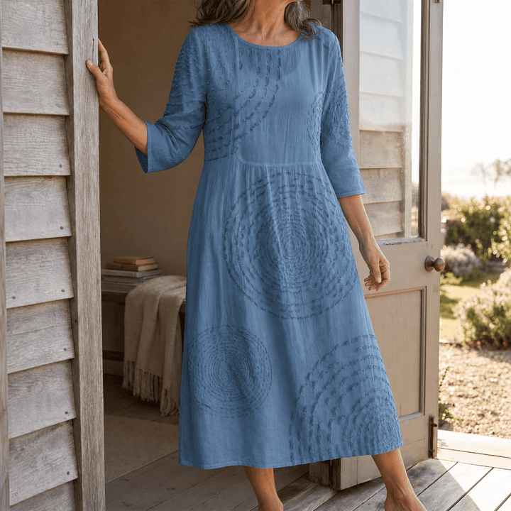 Tessara™ – Embossed Texture Midi Dress