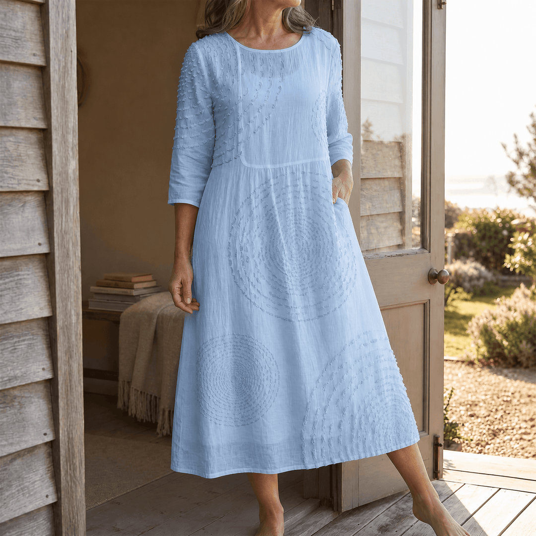 Tessara™ – Embossed Texture Midi Dress
