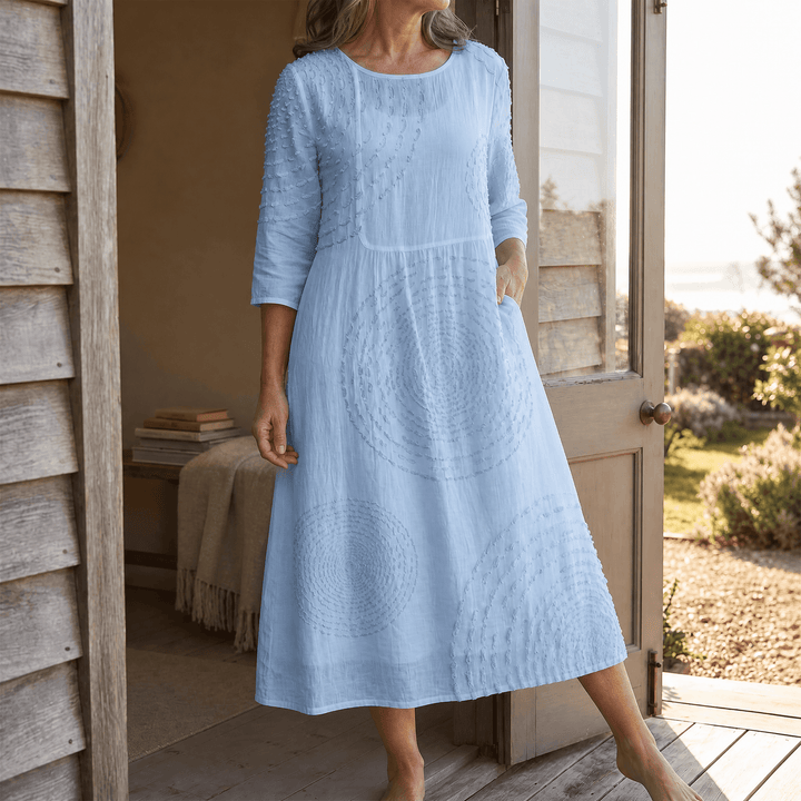 Tessara™ – Embossed Texture Midi Dress