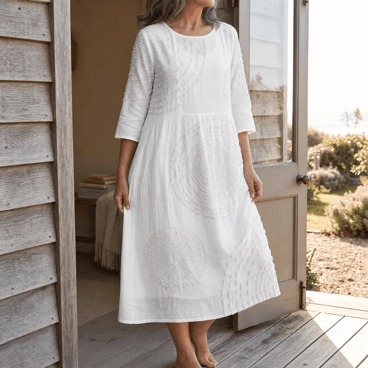 Tessara™ – Embossed Texture Midi Dress
