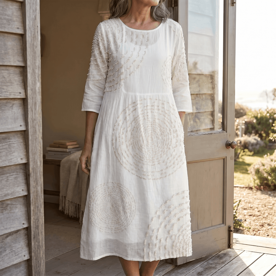 Tessara™ – Embossed Texture Midi Dress