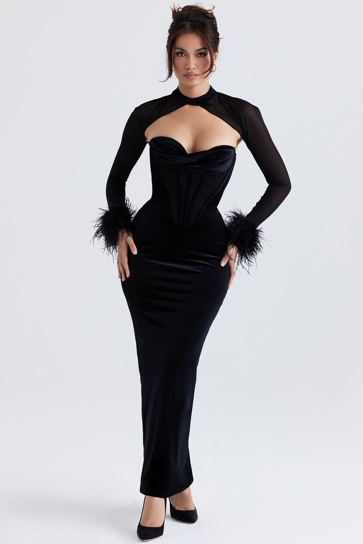 Bryher | Velvet Corset Wedding Guest Dress