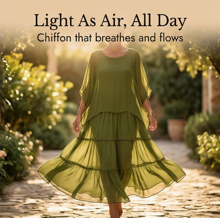 Velara™ – Flowing Tiered Chiffon Maxi Dress