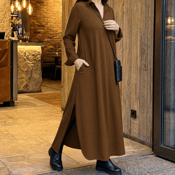 Veluna™ – Effortless Side Slit Maxi Dress