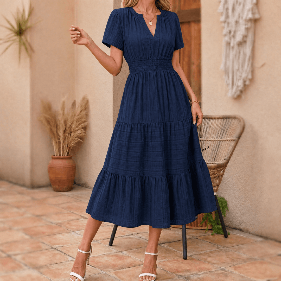 Vivara™ – Flowing V Neck Summer Maxi Dress