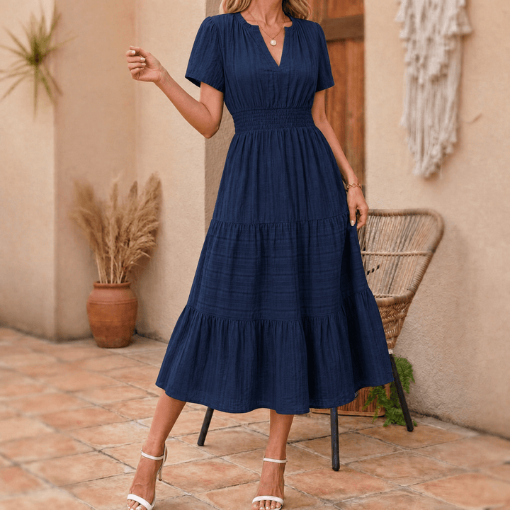 Vivara™ – Flowing V Neck Summer Maxi Dress