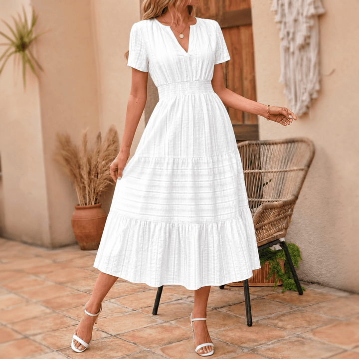 Vivara™ – Flowing V Neck Summer Maxi Dress