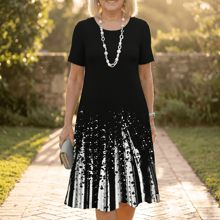 Vivara™ – Pleated Gradient Print Dress