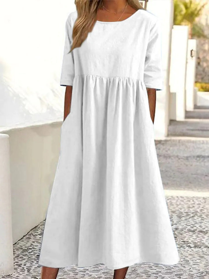 Serena | Slouchy-Fit Pleated Midi Dress