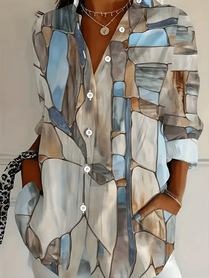 Eloise | Printed Classic Collar Long Sleeve Blouse